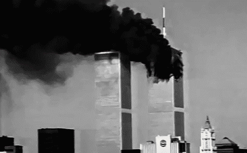 September 11, The Twin Towers Hit by Plane