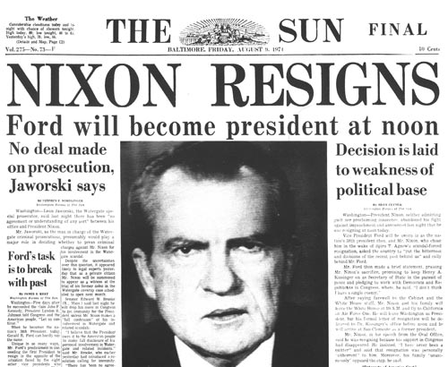 President Nixon Resigns over Smoking Gun Tape